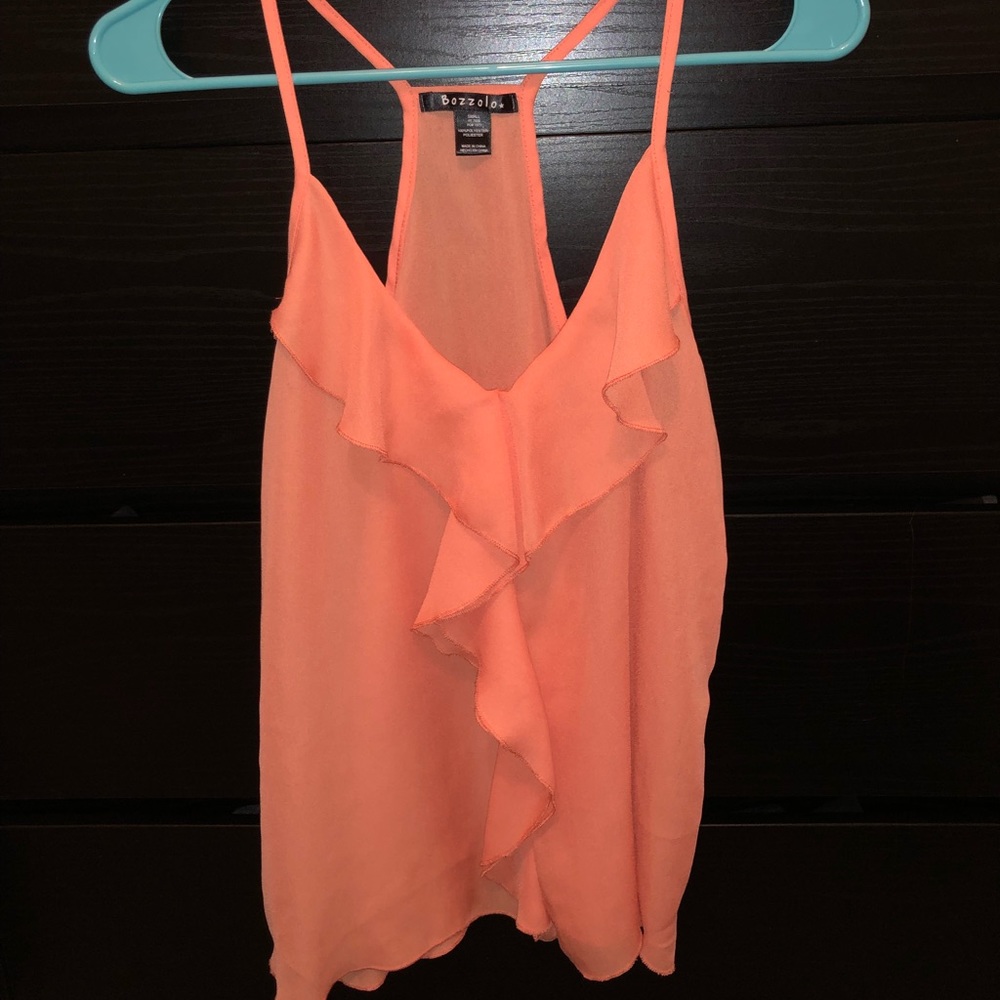 Orange ruffle tank